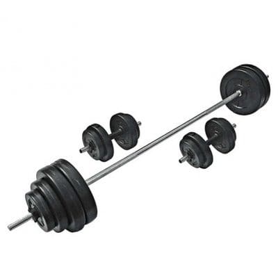 50kg Weight Lifting Bar + 20kg Coiling Set of Dumbbells