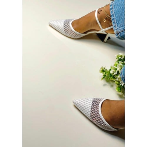Stiletto Heel Sandals - White