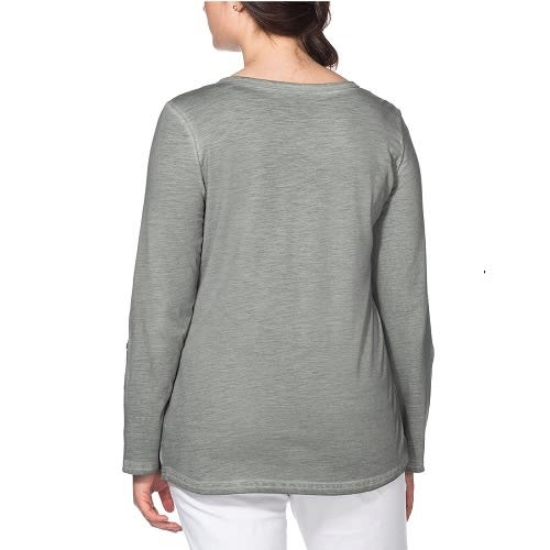 Pure Cotton Oil-dyed Lace Insert Roll Sleeve Top-plus Size