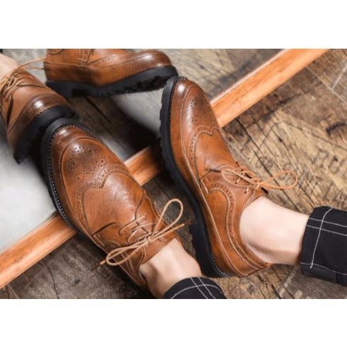 Men's Leather Brogues - Brown