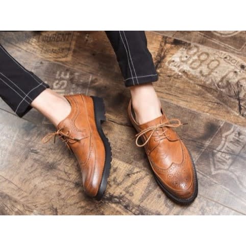 Men's Leather Brogues - Brown