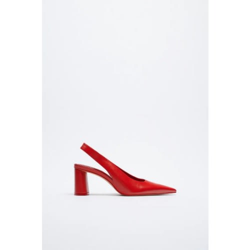 Block Heel Slingback - Red