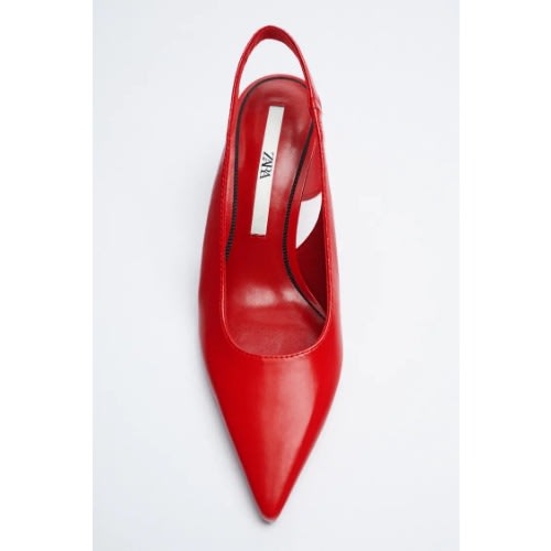 Block Heel Slingback - Red