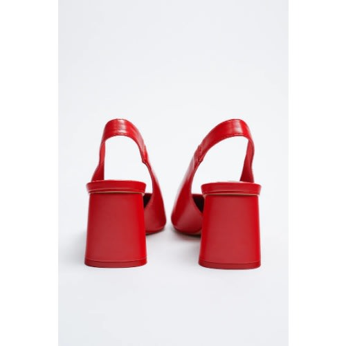 Block Heel Slingback - Red