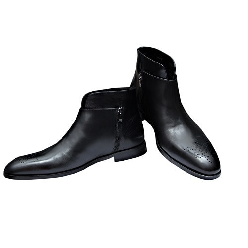 Men's Ankle Black  Leather  Shoe