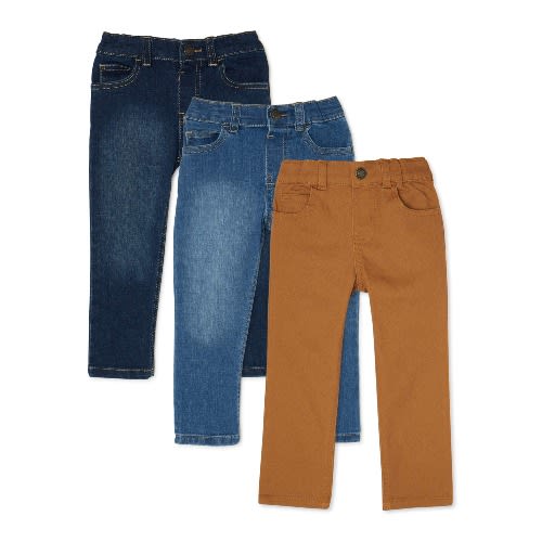 Boys Basic Slim Fit Jeans And Chinos - 3  Piece Set
