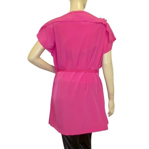 Plus Size Fuchsia Drape Slash Neck Scarf Tunic