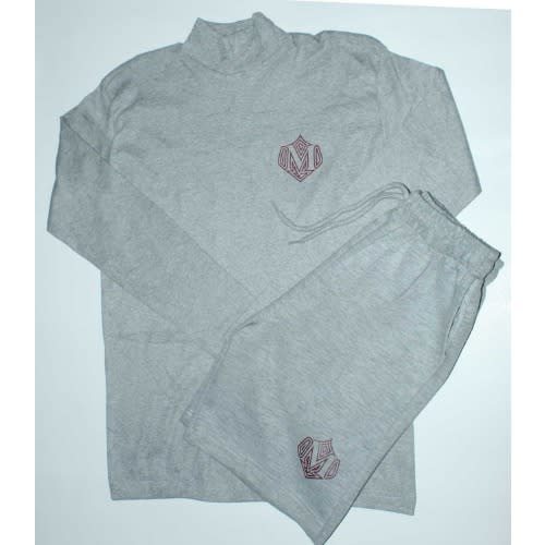 Men's Grey Turtle Neck Sweatshirt And Short Set