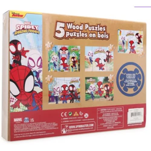 Disney Junior Marvel Spidey Amazing Friends 5 Wooden Puzzle Set