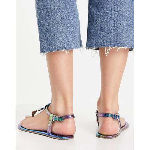 Iridescent Flat Sandals