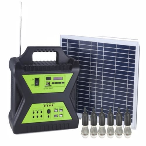 Solar Power Generator With Mp3/fm Radio And 6 Led Super Bright Bulbs