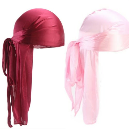 2 In 1 Silky Durags(Wine & Pink)