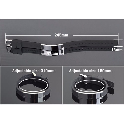 Energy Silicon Rubber Bracelet - Grey