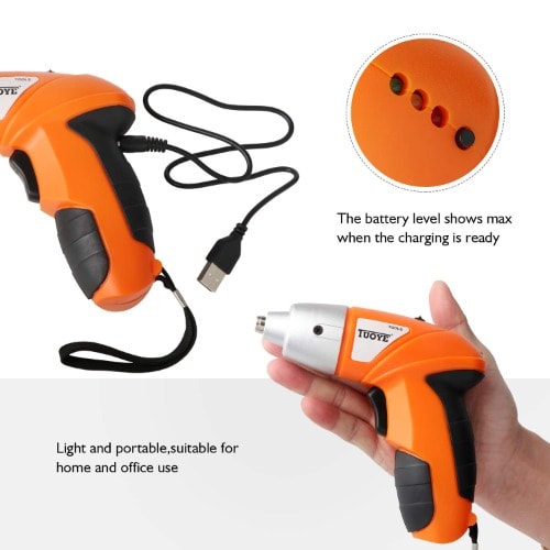 Tuoye Cordless Screwdriver -  2 Pieces With Bits Pistol Grip Drill