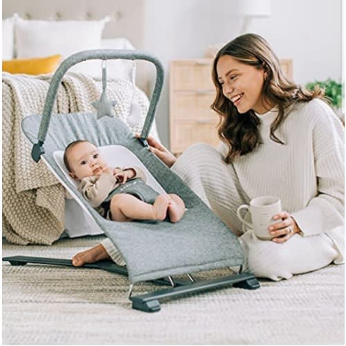 Alpine Deluxe Portable Bouncer - Charcoal Tweed