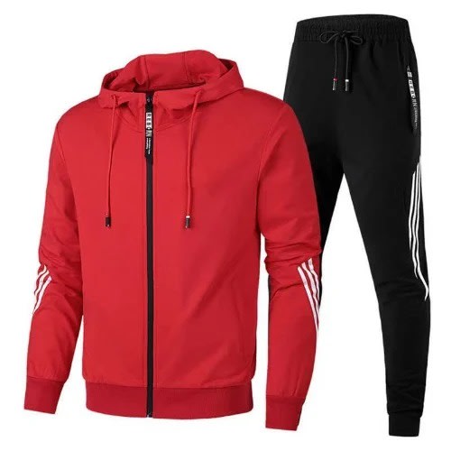 Hoodie And Joggers - Red & Black Colour