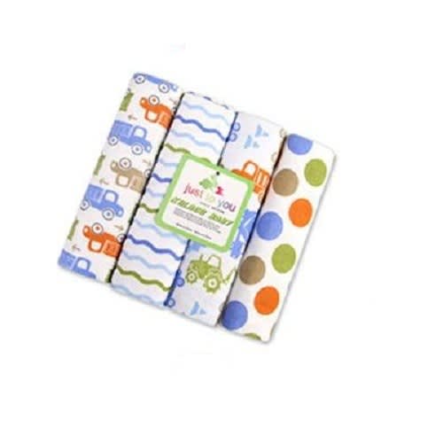 4 Pack Baby Receiving Blanket and Flannels