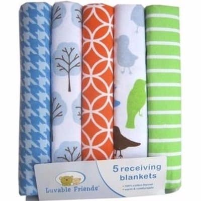 Receiving Flannels - 5 Pieces