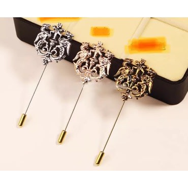3 In 1 Men’s Suit Plant Shaped Vintage Brooch Pin- Gold, Bronze ,silver