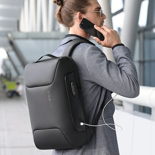 15.6" Well-padded Business Casual Travel Usb Laptop Bag - Black