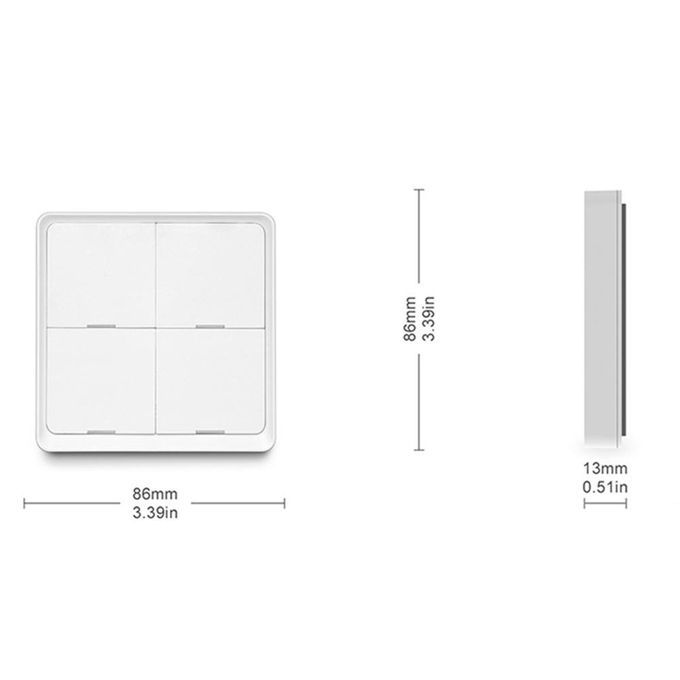 4 Gang Zigbee Gateway Smart Home Wifi Wireless 12 Scene Light Switch
