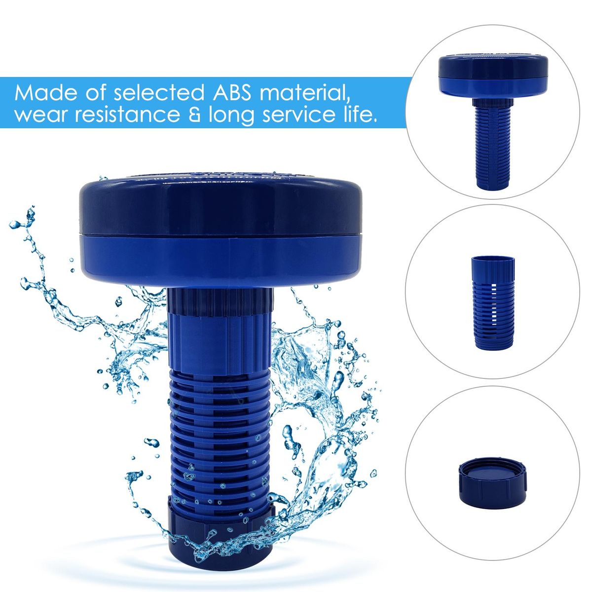 Floating Chemical Feeder with Scale Rotation Adjustable Chemical Dispenser Dosing Device Chlorinator for Swimming Pool Spa