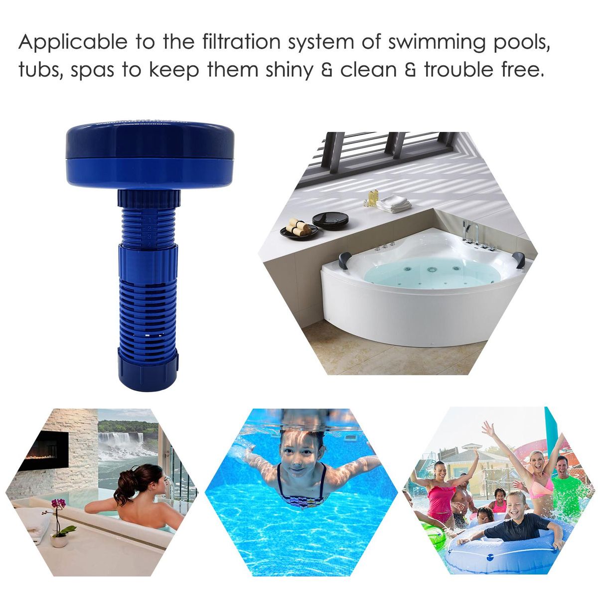 Floating Chemical Feeder with Scale Rotation Adjustable Chemical Dispenser Dosing Device Chlorinator for Swimming Pool Spa