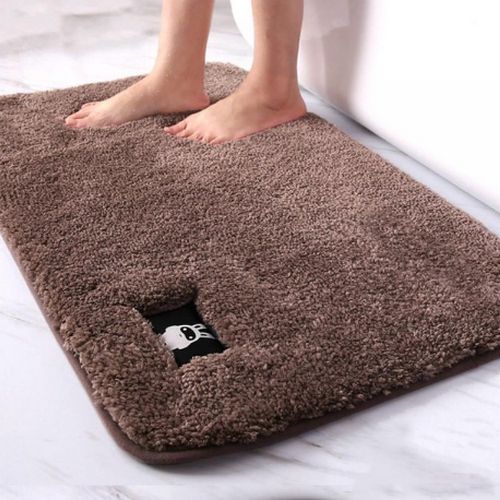 Absorbent Bath Mat Non-slip Foot Math-Brown