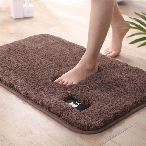 Absorbent Bath Mat Non-slip Foot Math-Brown