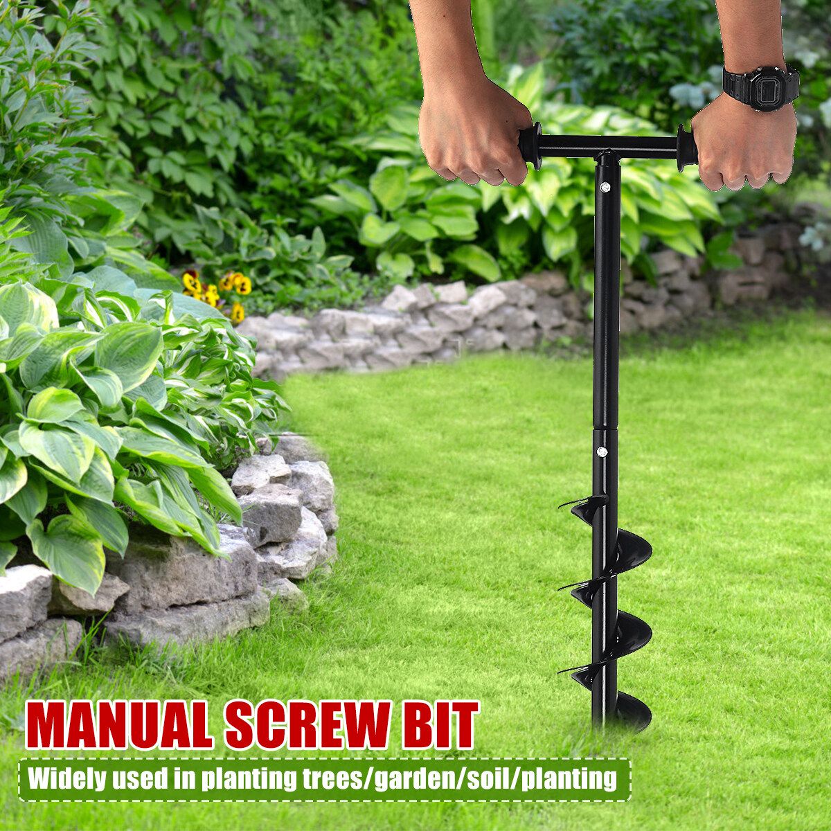 60cm Manual Hand Drill Digger Earth Auger For Making Fence Post Holes