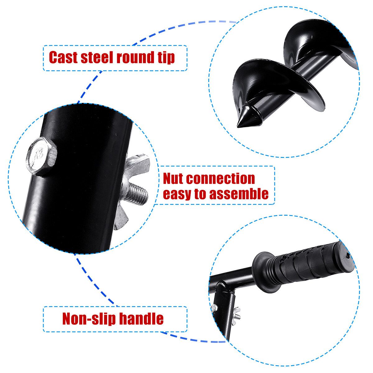 60cm Manual Hand Drill Digger Earth Auger For Making Fence Post Holes