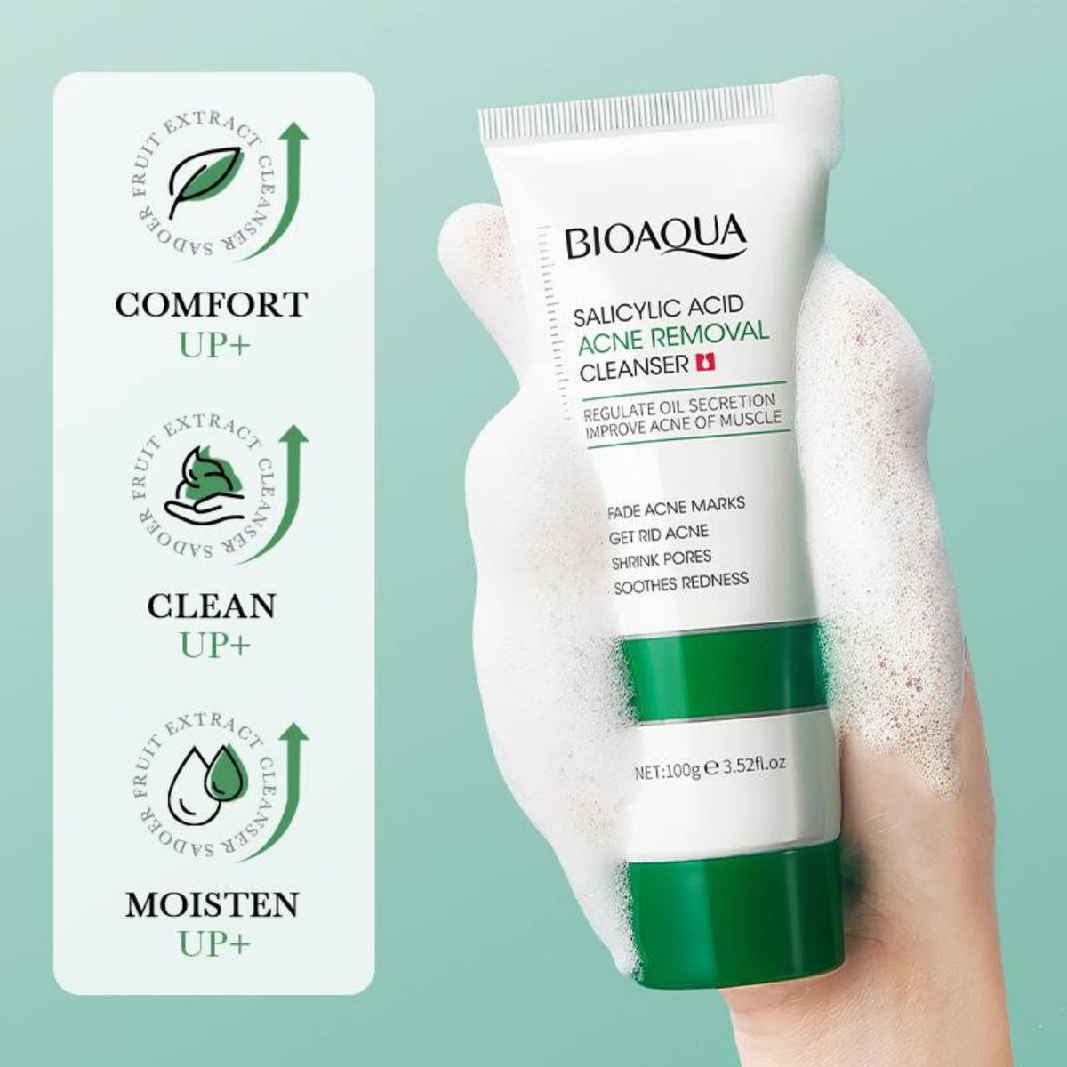 Salicylic Acid Acne Removal, Oil Control Pore Shrinking Facial Cleanser