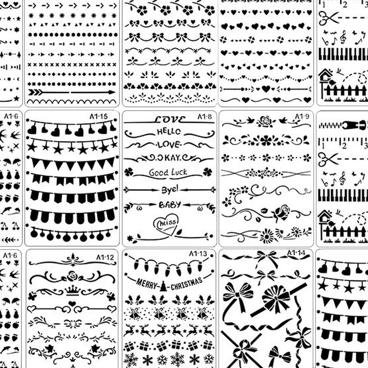 Mixed Split Line Template Stencil For Background Scrapbooking DIY Card