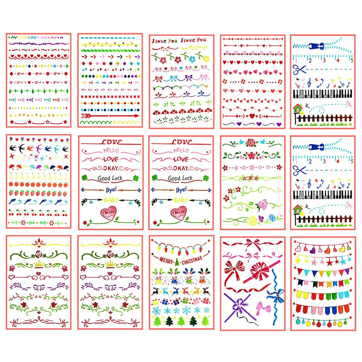 Mixed Split Line Template Stencil For Background Scrapbooking DIY Card