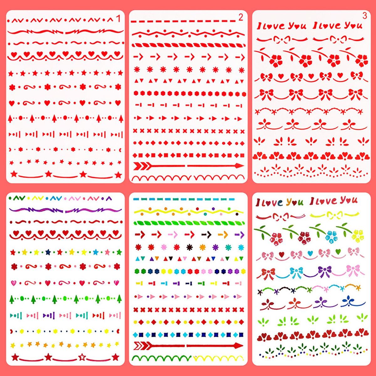 Mixed Split Line Template Stencil For Background Scrapbooking DIY Card