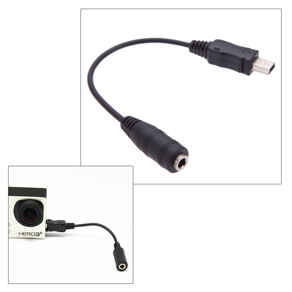 Mini USB To 3.5mm Mic Microphone Adapter Cable Cord For Gopro HD Hero 1 2 3 3+ 4 Camera