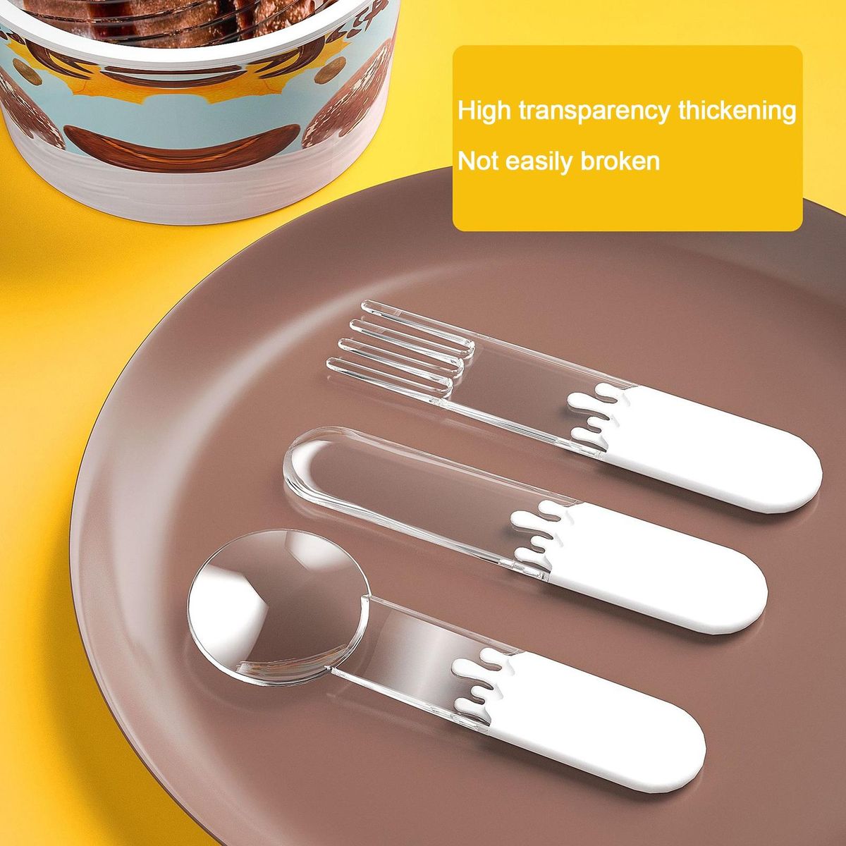 Stylish Dessert Spoon Design Versatile Food-grade Spoon Set for Home White