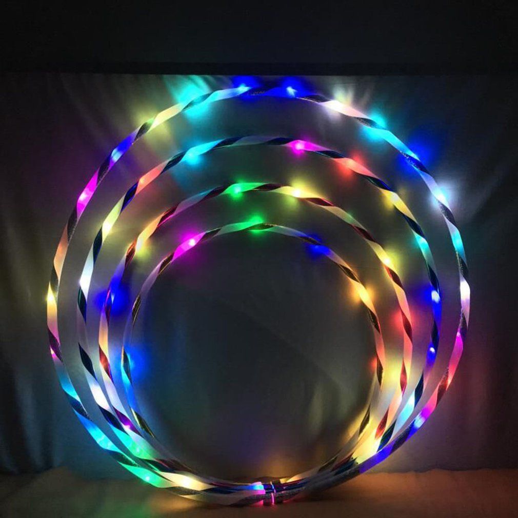 LED Colorful Fitness Circle Performing Arts Abdominal Loss Light Fitness Crossfit-Burgundy