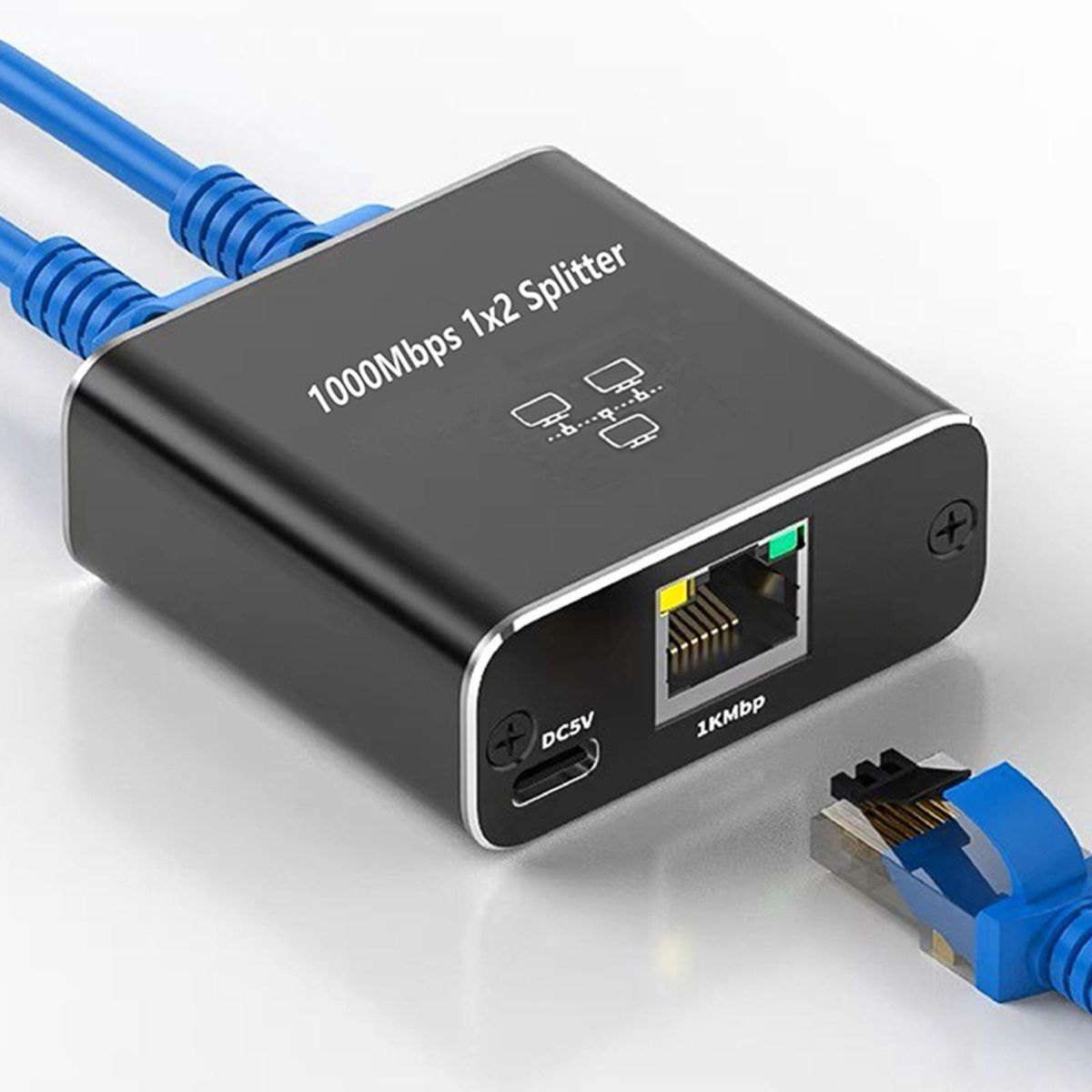 RJ45 Network Splitter Adapter Easy To Carry 1 To 2 For