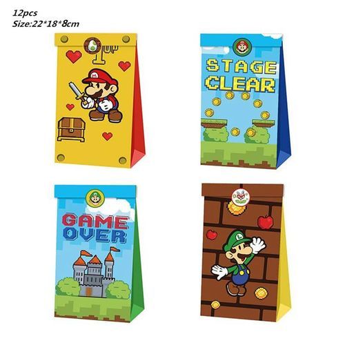 12pcs Super Mario Candy Bags Kids Birthday Party Decoration