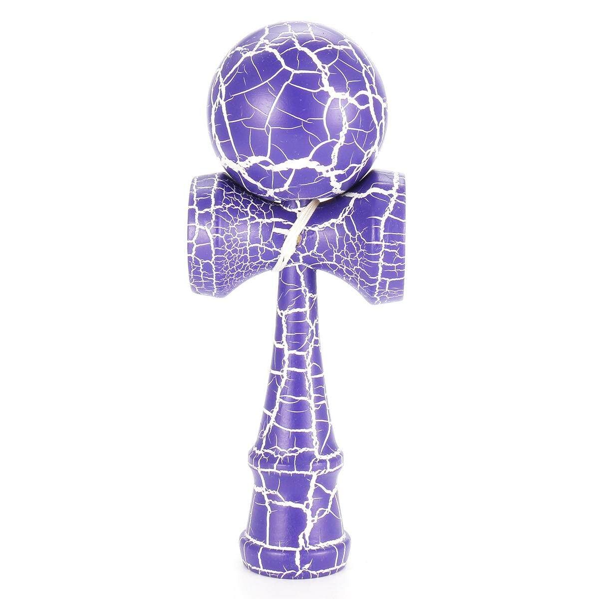 Wooden Full Crackle Gold On Black Kendama Traditional Japanese Game Toy Gift Purple + White Purple   White Background