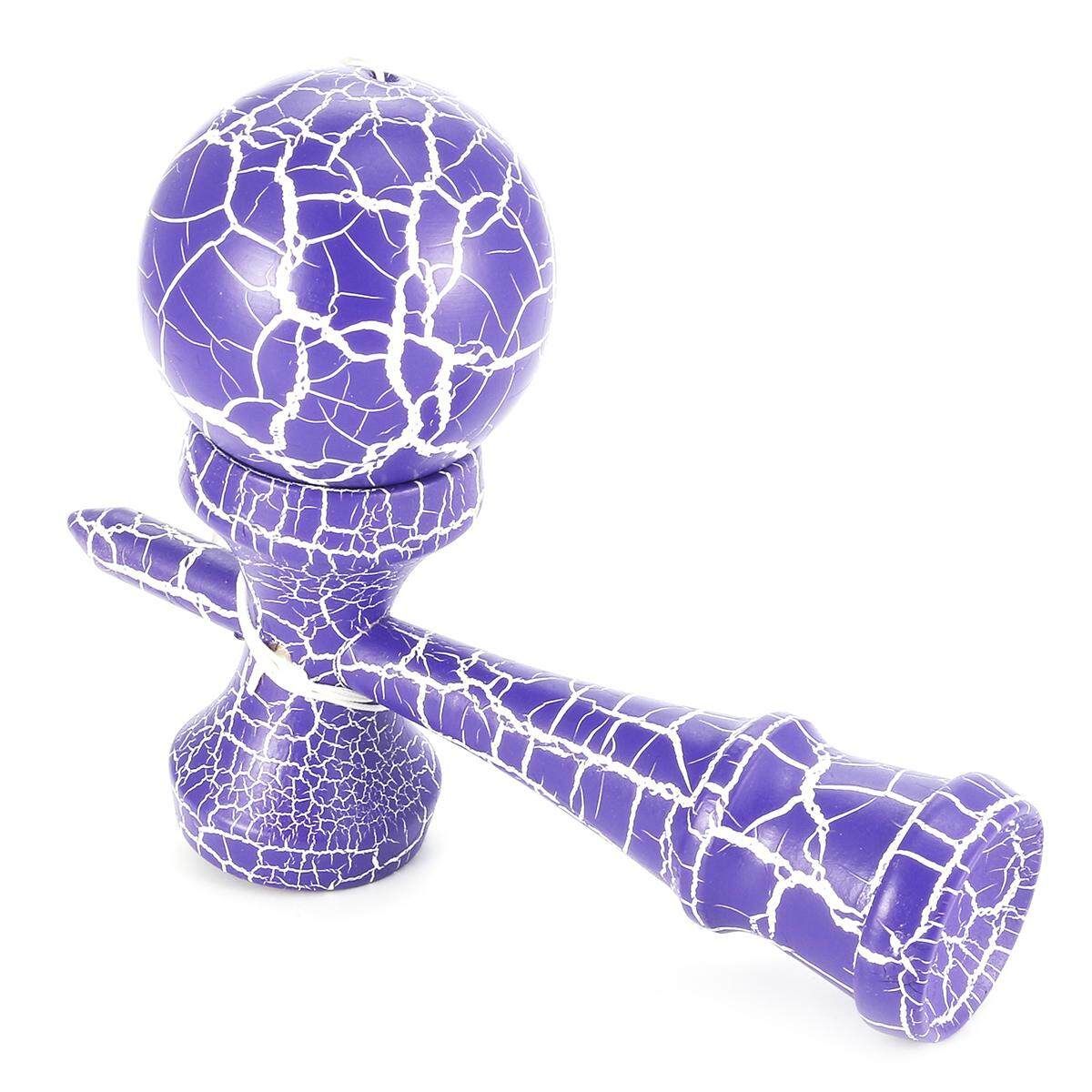 Wooden Full Crackle Gold On Black Kendama Traditional Japanese Game Toy Gift Purple + White Purple   White Background