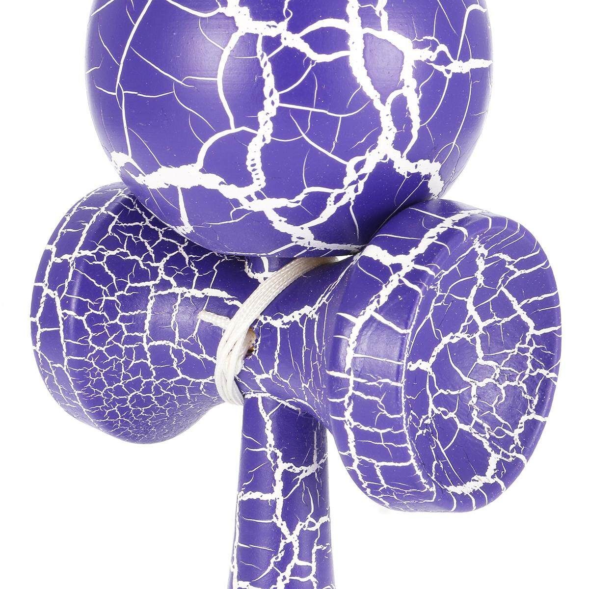 Wooden Full Crackle Gold On Black Kendama Traditional Japanese Game Toy Gift Purple + White Purple   White Background