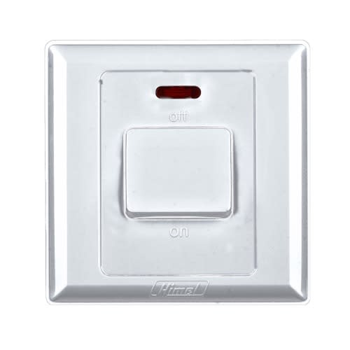 Himel Switch - Advanced Series - 20A - 250 V - 1 Gang - Double Pole With Neon|| HWDA20SM - Metallic