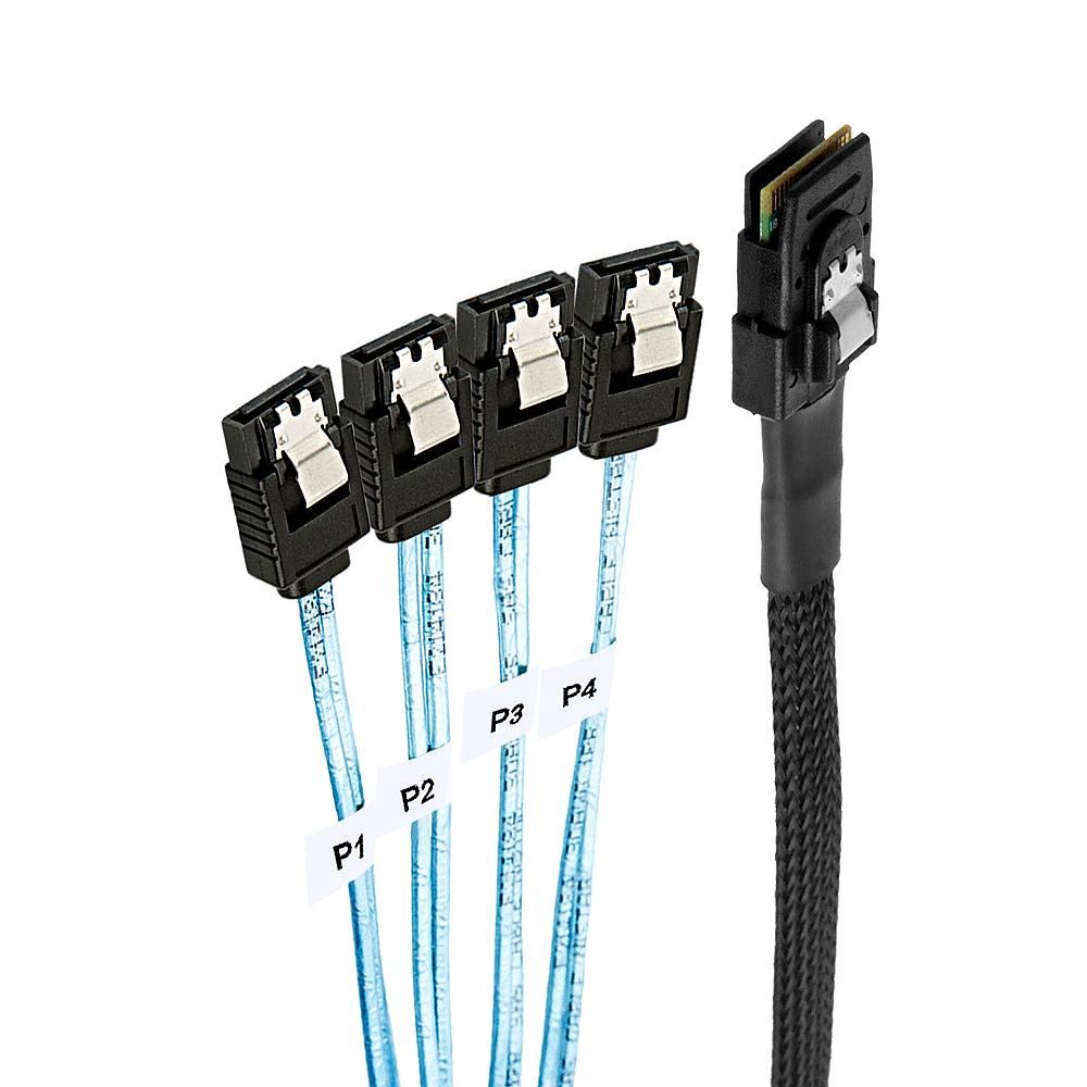 Mini SAS SFF-8087 to 4 SATA Hard Disk Cable Server Data Cable with 12Gbps Transmission Rate 22.5Gbit/s Bandwidth 1M