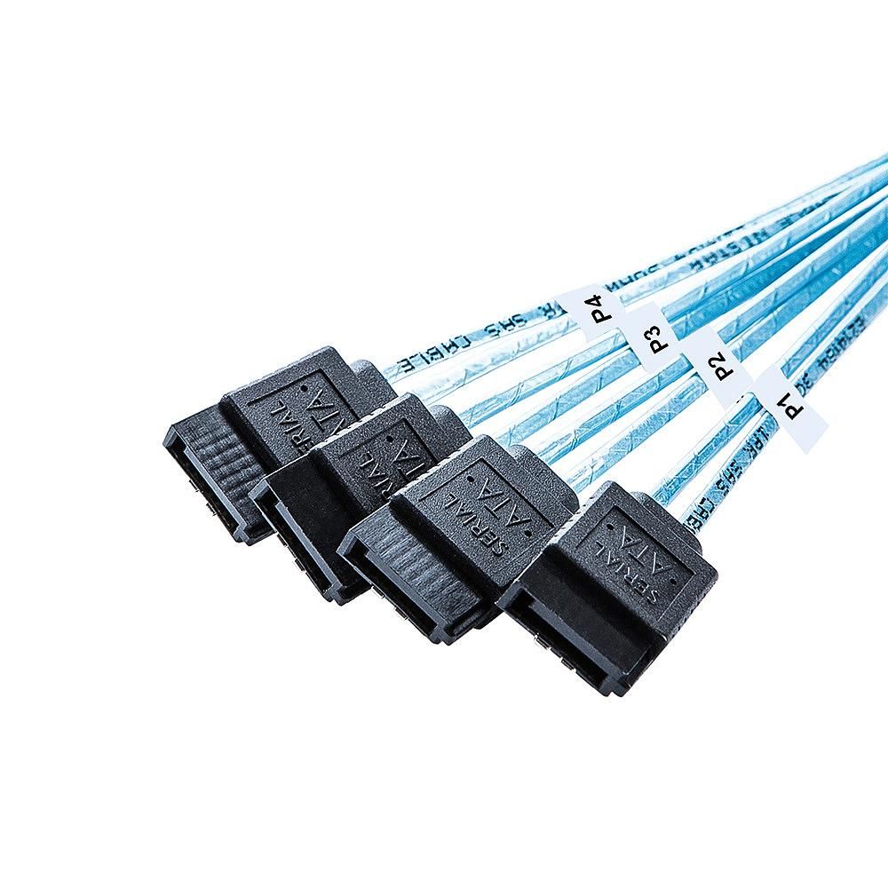 Mini SAS SFF-8087 to 4 SATA Hard Disk Cable Server Data Cable with 12Gbps Transmission Rate 22.5Gbit/s Bandwidth 1M