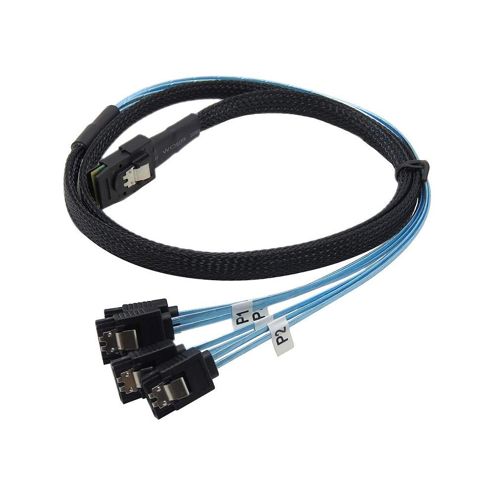 Mini SAS SFF-8087 to 4 SATA Hard Disk Cable Server Data Cable with 12Gbps Transmission Rate 22.5Gbit/s Bandwidth 1M