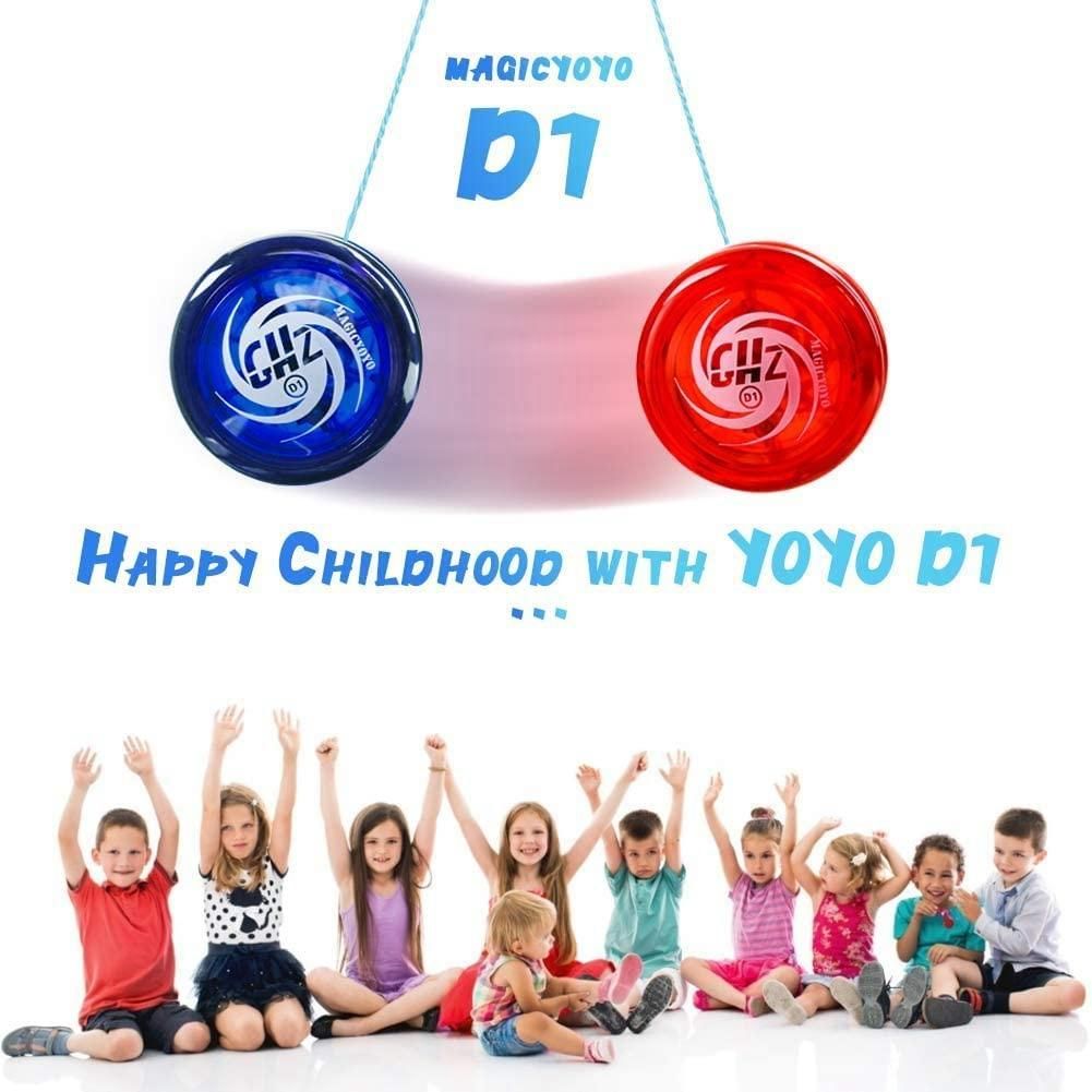Multicolor MAGICYOYO Responsive Yoyo D1 GHZ,Professional Looping Yoyos for Kids Beginner with Yoyo Strings+Finger Cot+Yoyo Bag,Blue