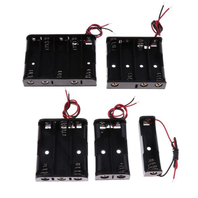 5Piece Plastic AA Battery Holder Storage Cases Protective Cover Box
