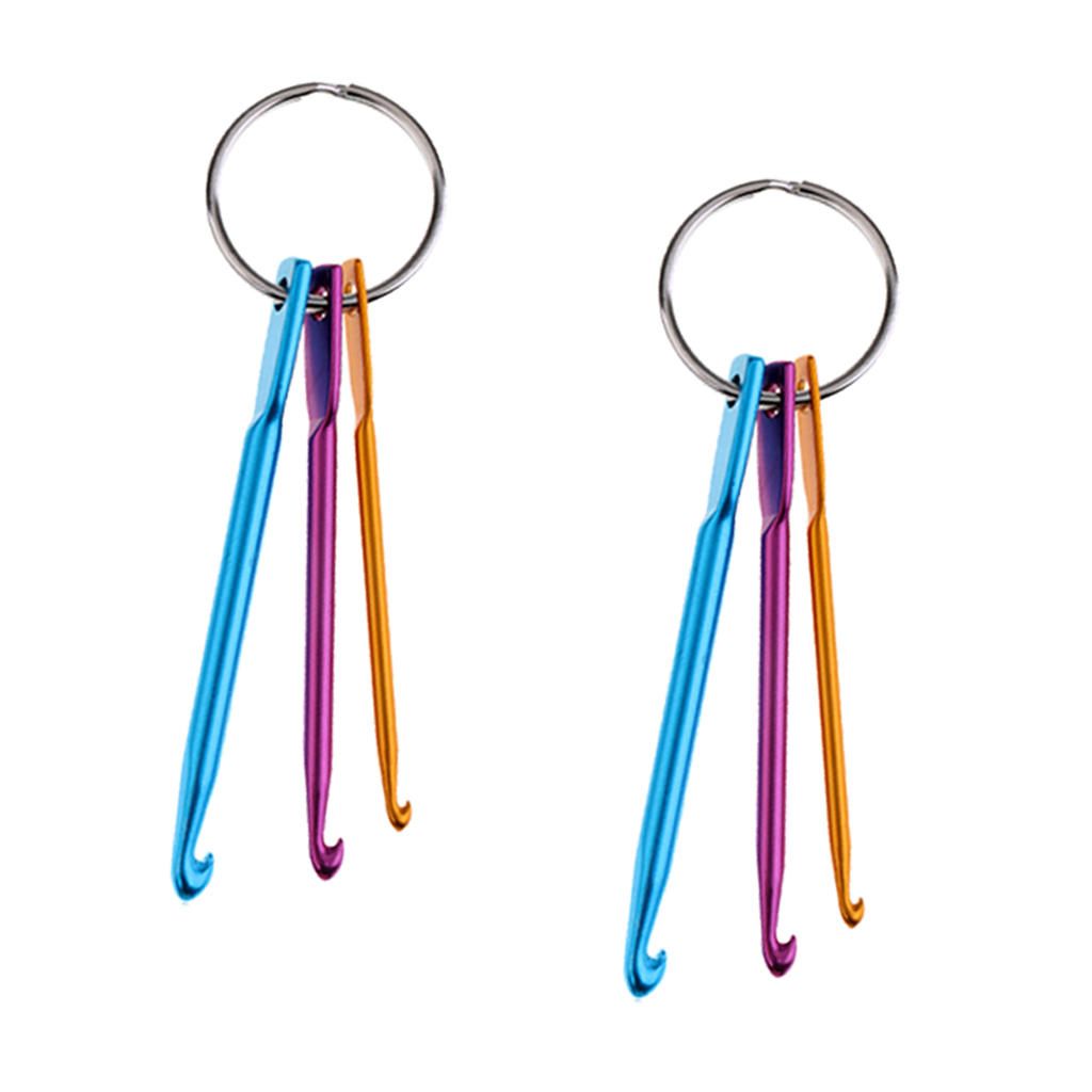 2 Set Mini Aluminum Crochet Hook Knitting Knit Needle Weave Yarn Home